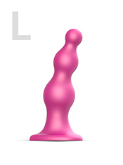 strap-on-me Dildo Plug Beads, L / розовый металлик