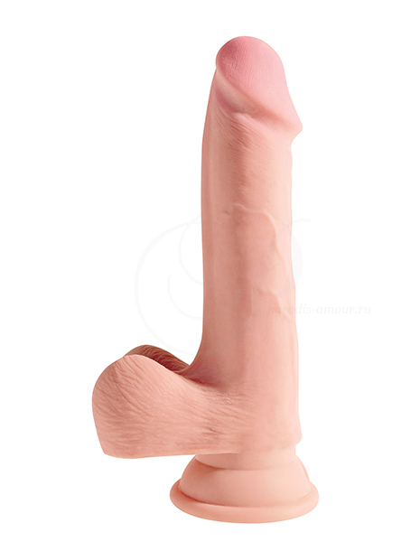 King Cock Plus 7.5" Triple Density Cock with Balls, светлый