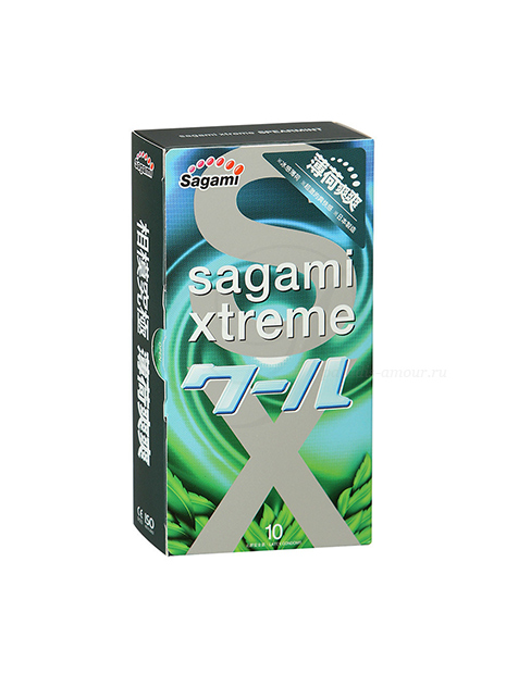 Презервативы Sagami Xtreme Mint (Spearmint) Sagami Xtreme Mint, 10 шт.