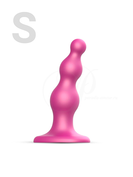 strap-on-me Dildo Plug Beads, S / розовый металлик